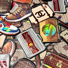 Load image into Gallery viewer, 100 PCS Holographic Shaped Ziplock Bags Trendy UV Foil Resealable Pouches for Candy, Herbs, Collectibles & Streetwear Accessories