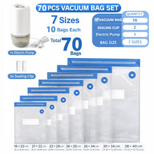 Load image into Gallery viewer, Reusable Vacuum Sealer Bags for Food Storage – Airtight, BPA-Free, Leakproof with Air Valve & Space Saving