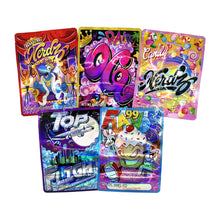 Load image into Gallery viewer, 100 pcs 28g Hologram Smell proof hemp Flower CBD Edibles Gummy Candy Cookies Packaging Holographic Laser Bag Zip Lock Mylar Pouch