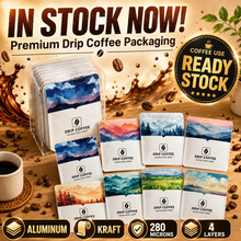 Load image into Gallery viewer, Premium Drip Coffee Outer Bags – Thickened Kraft Paper & Pure Aluminum Foil Packaging