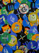 Load image into Gallery viewer, 100 pcs 1g Mylar Bags Holographic Crypto Bitcoin BTC USDT XRP LTC ETH OKB Cryptocurren Smell Proof Zip lock Pouch Small Bags