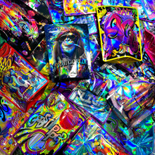 Load image into Gallery viewer, 100 pcs 28g Hologram Smell proof hemp Flower CBD Edibles Gummy Candy Cookies Packaging Holographic Laser Bag Zip Lock Mylar Pouch