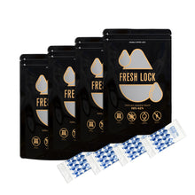 Load image into Gallery viewer, Smell Proof Stand-Up Pouches with 2-Way Humidity Control Packs Heat Sealable Storage & Curing Set for Herbs & Flower Buds 58%-62% RH Freshness & Long-Term Moisture Control