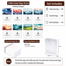 Load image into Gallery viewer, Premium Drip Coffee Outer Bags – Thickened Kraft Paper & Pure Aluminum Foil Packaging