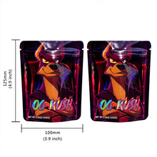 Load image into Gallery viewer, OG KUSH 3.5g Mylar Bag Zipper Pouch 100 PCS in Stock Mixed Designs Holographic Laser Glossy Bag
