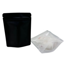 Load image into Gallery viewer, 0.5g 1g 3.5g 7g 14g 28g 454g 1lb Pound Black Matte Color Zipper Bag Smell Proof Pouch One Side Clear Mylar Bag 100PCS Free Ship