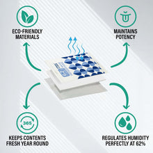 Load image into Gallery viewer, Smell Proof Stand-Up Pouches with 2-Way Humidity Control Packs Heat Sealable Storage & Curing Set for Herbs & Flower Buds 58%-62% RH Freshness & Long-Term Moisture Control