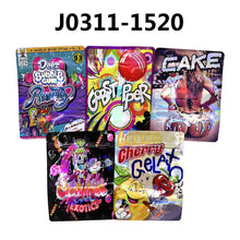 Load image into Gallery viewer, 100 pcs 28g Hologram Smell proof hemp Flower CBD Edibles Gummy Candy Cookies Packaging Holographic Laser Bag Zip Lock Mylar Pouch