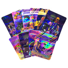 Load image into Gallery viewer, 1-3.5g Mylar Bags Smell proof Ziplock Bags Laser Hologram CBD small Pouch 3.5g 100 pcs Customized your logo
