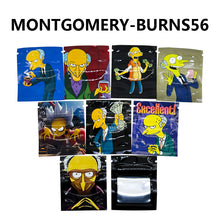 Load image into Gallery viewer, 0.5-1g 5x6cm One Side Clear One Side Design Zipper Pouch 100 pcs Mixed Designs GODFATHER,SHAGGY-ROGERS,SCROOGE-MCDUCK,PINK-PANTHER,MONTGOMERY-BURNS Bags Mini Small Pouch