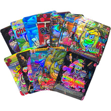 Load image into Gallery viewer, 1-3.5g Mylar Bags Smell proof Ziplock Bags Laser Hologram CBD small Pouch 3.5g 100 pcs Customized your logo