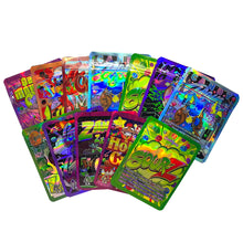 Load image into Gallery viewer, 1-3.5g Mylar Bags Smell proof Ziplock Bags Laser Hologram CBD small Pouch 3.5g 100 pcs Customized your logo