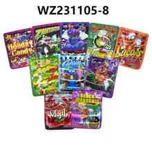 Load image into Gallery viewer, 100 pcs GELATO 3.5g Smell Proof Mylar Stand Up Zip Lock Pouch Cookies Candy Holographic Laer Mixed Designs