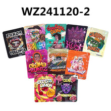 Load image into Gallery viewer, 100 pcs GELATO 3.5g Smell Proof Mylar Stand Up Zip Lock Pouch Cookies Candy Holographic Laer Mixed Designs