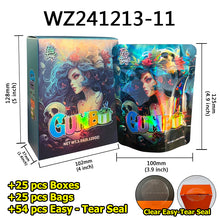 Load image into Gallery viewer, Stock 25 Pcs Mylar Bag 3.5g with 25 Pcs Boxes Cereal Paper Boxes Edible Cali Packs 8th Plug Smell Proof 3.5 Die Cut Mylar Bags with Boxes