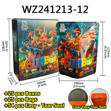 Load image into Gallery viewer, Stock 25 Pcs Mylar Bag 3.5g with 25 Pcs Boxes Cereal Paper Boxes Edible Cali Packs 8th Plug Smell Proof 3.5 Die Cut Mylar Bags with Boxes