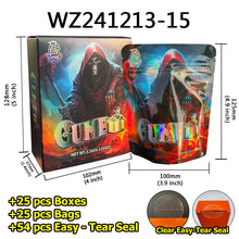 Load image into Gallery viewer, Stock 25 Pcs Mylar Bag 3.5g with 25 Pcs Boxes Cereal Paper Boxes Edible Cali Packs 8th Plug Smell Proof 3.5 Die Cut Mylar Bags with Boxes