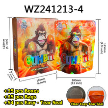 Load image into Gallery viewer, Stock 25 Pcs Mylar Bag 3.5g with 25 Pcs Boxes Cereal Paper Boxes Edible Cali Packs 8th Plug Smell Proof 3.5 Die Cut Mylar Bags with Boxes