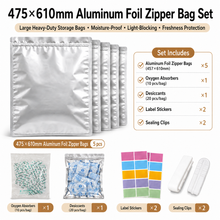 Load image into Gallery viewer, Heavy-Duty 4-Layer Aluminum Foil Storage Bags – Survival Grade Food Storage with Double Zipper