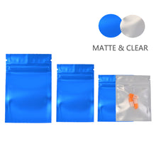 Load image into Gallery viewer, 100 pcs Matte Colorful and Transparent Zip lock Bags Colored & Clear pouches