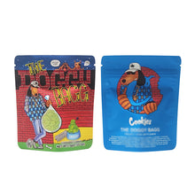 Load image into Gallery viewer, 1g -3g Cookies Plastic Zipper Pouch With Stickers laser Anti Label Foil Bags Flavor Herb Flower Dry Tobacco Retail Bags