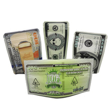 Load image into Gallery viewer, 100 PCS USD Dollars 3.5g-10g Money Children Proof Stand Up Zip Lock Pouch Smell Proof Zipper Bag Cookies pouch Child Resistant Exit Bag USD Dollars