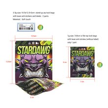 Load image into Gallery viewer, 1g -3g Cookies Plastic Zipper Pouch With Stickers laser Anti Label Foil Bags Flavor Herb Flower Dry Tobacco Retail Bags