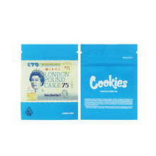 Load image into Gallery viewer, 1g -3g Cookies Plastic Zipper Pouch With Stickers laser Anti Label Foil Bags Flavor Herb Flower Dry Tobacco Retail Bags