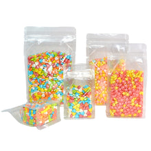 Load image into Gallery viewer, 50Pcs Transparent Flat Bottom Box Pouch Bag Stand Up Zip lock Pouch Eight Sides Seal Bag Side Gusset Standing Plastic Coffee Bag