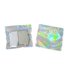 Load image into Gallery viewer, 100 Pcs Zip lock Plastic Bag Aluminum Foil Hologram Food Mylar Pouch Smell Water Proof Zipper Reclosable Pouches