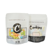 Load image into Gallery viewer, 100 pcs Child proof Bags in Stock Smell proof hemp Flower CBD Edibles Gummy Candy Cookies Weed Packaging Child Resistant Exit Bag Zip Lock Mylar Pouch