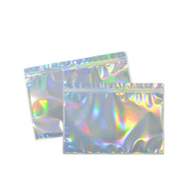 Load image into Gallery viewer, 100 Pcs Zip lock Plastic Bag Aluminum Foil Hologram Food Mylar Pouch Smell Water Proof Zipper Reclosable Pouches