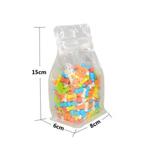 Load image into Gallery viewer, 50Pcs Transparent Flat Bottom Box Pouch Bag Stand Up Zip lock Pouch Eight Sides Seal Bag Side Gusset Standing Plastic Coffee Bag