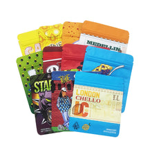 Load image into Gallery viewer, 1g -3g Cookies Plastic Zipper Pouch With Stickers laser Anti Label Foil Bags Flavor Herb Flower Dry Tobacco Retail Bags