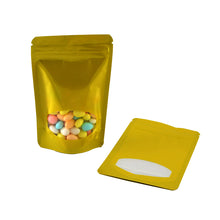 Load image into Gallery viewer, 100 Pcs Colored Aluminum Foil Stand Up Zip Lock Pouches with Clear Window For Snack Storage Resealable Bag Free Shipping
