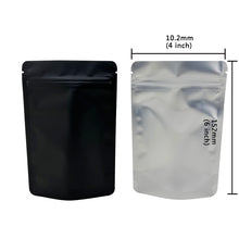 Load image into Gallery viewer, 0.5g 1g 3.5g 7g 14g 28g 454g 1lb Pound Black Matte Color Zipper Bag Smell Proof Pouch One Side Clear Mylar Bag 100PCS Free Ship