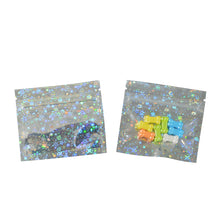 Load image into Gallery viewer, 100 Pcs Zip lock Plastic Bag Aluminum Foil Hologram Food Mylar Pouch Smell Water Proof Zipper Reclosable Pouches