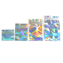 Load image into Gallery viewer, 100 Pcs Zip lock Plastic Bag Aluminum Foil Hologram Food Mylar Pouch Smell Water Proof Zipper Reclosable Pouches