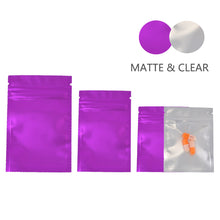 Load image into Gallery viewer, 100 pcs Matte Colorful and Transparent Zip lock Bags Colored & Clear pouches
