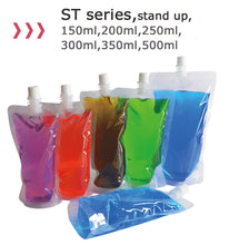 Load image into Gallery viewer, 20 pcs Full Transparent Plastic Spout Pouch Juice Pouch,Wine Flask Pouch BPA Free Food Materials Storage Bags 30 ml-500 ml