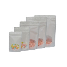 Load image into Gallery viewer, 100 Pcs Colored Aluminum Foil Stand Up Zip Lock Pouches with Clear Window For Snack Storage Resealable Bag Free Shipping