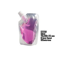 Load image into Gallery viewer, 20 pcs Full Transparent Plastic Spout Pouch Juice Pouch,Wine Flask Pouch BPA Free Food Materials Storage Bags 30 ml-500 ml