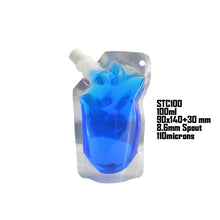 Load image into Gallery viewer, 20 pcs Full Transparent Plastic Spout Pouch Juice Pouch,Wine Flask Pouch BPA Free Food Materials Storage Bags 30 ml-500 ml