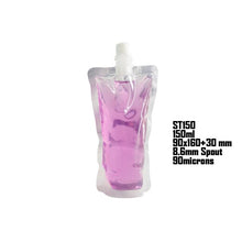Load image into Gallery viewer, 20 pcs Full Transparent Plastic Spout Pouch Juice Pouch,Wine Flask Pouch BPA Free Food Materials Storage Bags 30 ml-500 ml