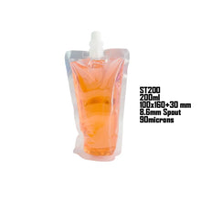 Load image into Gallery viewer, 20 pcs Full Transparent Plastic Spout Pouch Juice Pouch,Wine Flask Pouch BPA Free Food Materials Storage Bags 30 ml-500 ml