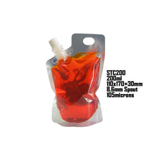Load image into Gallery viewer, 20 pcs Full Transparent Plastic Spout Pouch Juice Pouch,Wine Flask Pouch BPA Free Food Materials Storage Bags 30 ml-500 ml