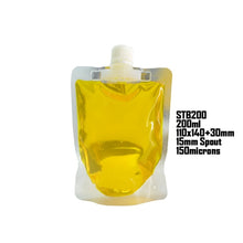 Load image into Gallery viewer, 20 pcs Full Transparent Plastic Spout Pouch Juice Pouch,Wine Flask Pouch BPA Free Food Materials Storage Bags 30 ml-500 ml