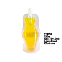 Load image into Gallery viewer, 20 pcs Full Transparent Plastic Spout Pouch Juice Pouch,Wine Flask Pouch BPA Free Food Materials Storage Bags 30 ml-500 ml