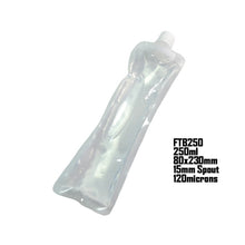 Load image into Gallery viewer, 20 pcs Full Transparent Plastic Spout Pouch Juice Pouch,Wine Flask Pouch BPA Free Food Materials Storage Bags 30 ml-500 ml