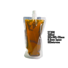 Load image into Gallery viewer, 20 pcs Full Transparent Plastic Spout Pouch Juice Pouch,Wine Flask Pouch BPA Free Food Materials Storage Bags 30 ml-500 ml